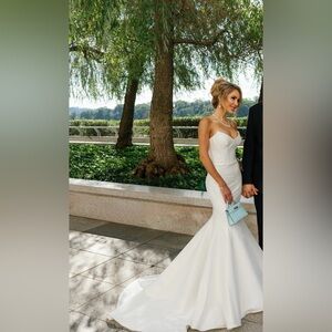 Pnina Tornai $8600 Strapless Mermaid Corset LaceUp Wedding Gown PERFECTCondition